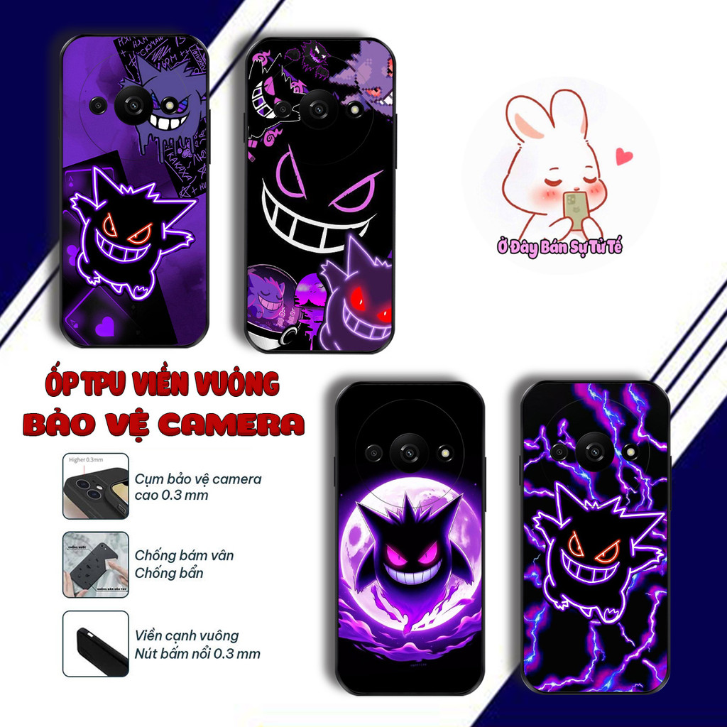 Ốp lưng Redmi A3 , Poco C61 Redmi 14c Poco C75 dẻo anime pokemon gengar graffiti