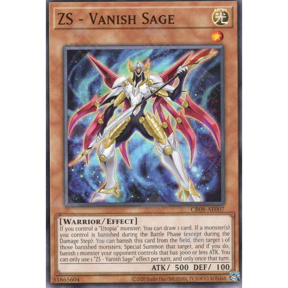 Thẻ bài Yugioh - CR08-AE007 - ZS - Vanish Sage