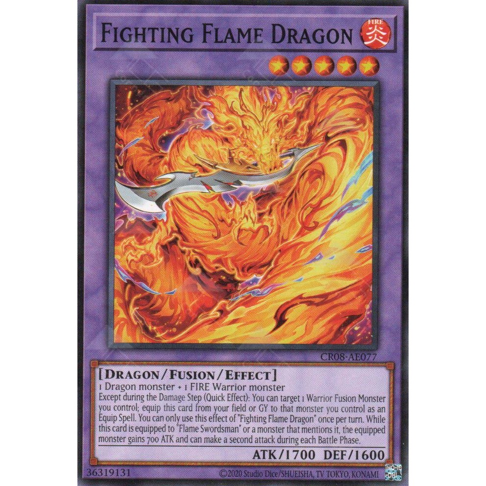 Thẻ bài Yugioh - CR08-AE077 - Fighting Flame Dragon