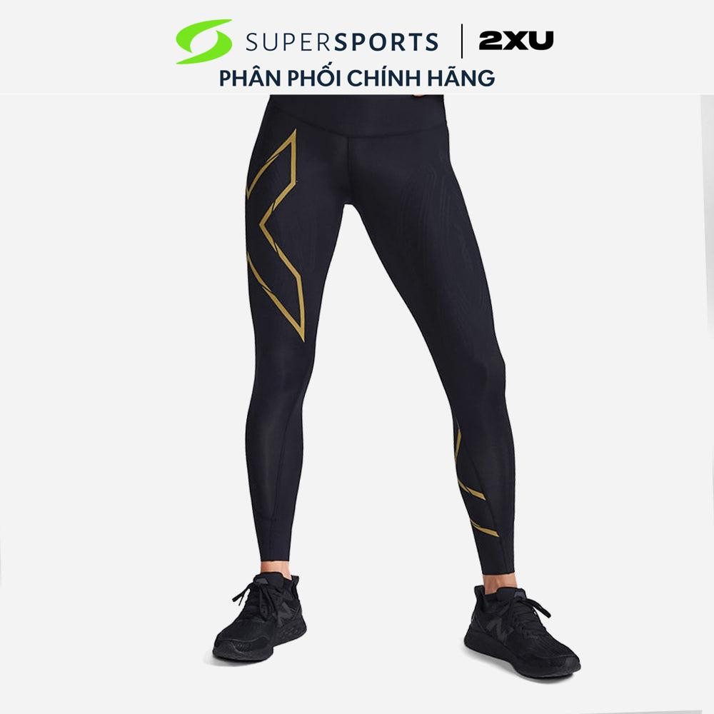 Quần Dài Bó Cơ Nữ 2XU Light Speed Mid-Rise Compression - Đen - WA6523b-BLK/GRF