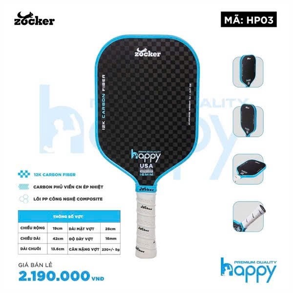Vợt Pickleball Zocker HP03