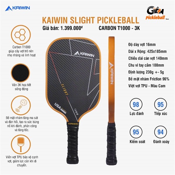 Vợt Kaiwin Slight T1000 16mm