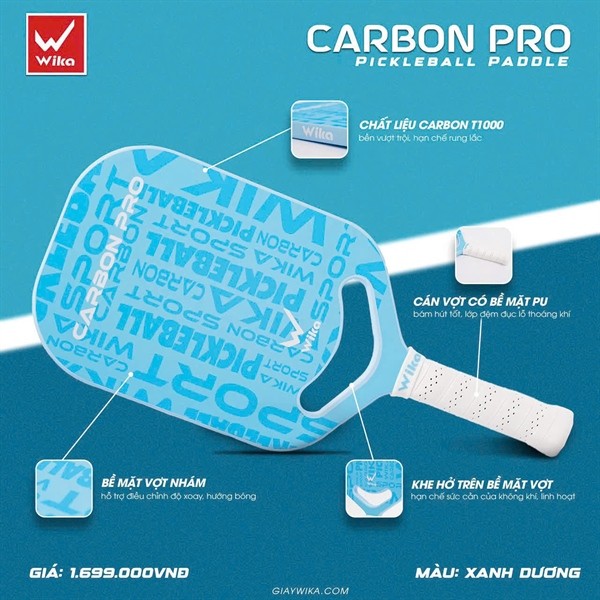 Vợt Pickleball Wika Carbon Pro T1000