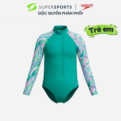 Đồ Bơi Chống Nắng Bé Gái Speedo Long Sleeve - Xanh Mint - 8-1349816569