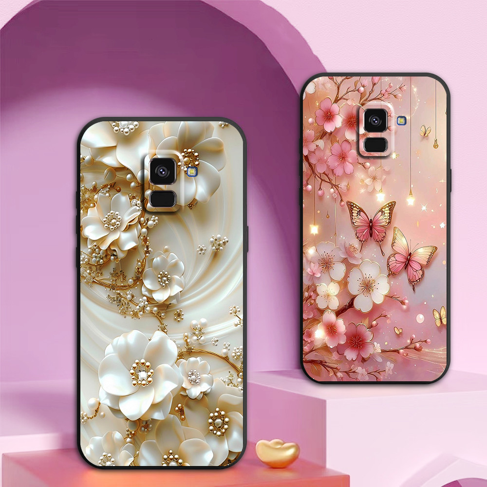 Ốp lưng Samsung A5 2018 / A8 2018 / A8 Plus / A8+ in hình hoa sang đẹp
