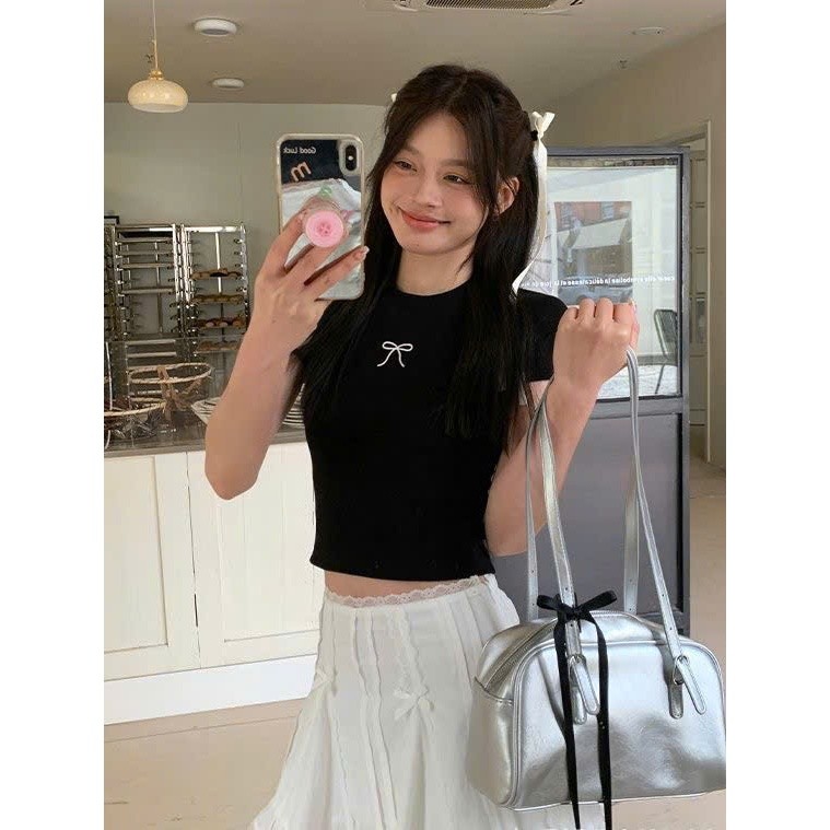 Chân váy ren Yummy đính nơ, Chân váy chữ họa tiết kiểu thời trang Hàn Quốc C29 | BigBuy360 - bigbuy360.vn