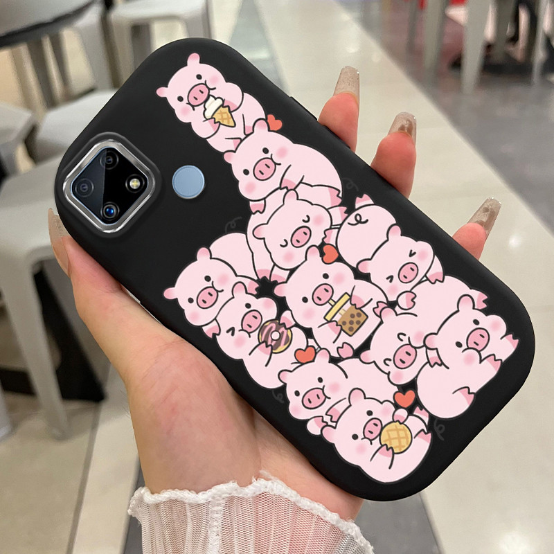 Ốp Lưng Realme C12 C25 C25s C15 C20 C20A C11 2020 C11 2021 C21Y C25Y Narzo 20 30A 50A Case Lợn/Gấu t