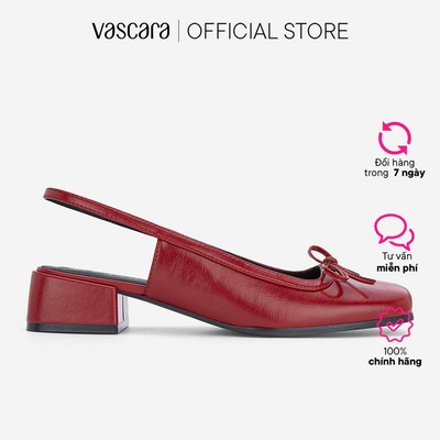 Vascara Giày Slingback Mũi Vuông Phối Nơ - BMN 0727