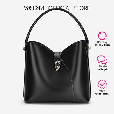 Vascara Túi Xách Tay Nhấn Đường Cong Phối Khóa Kim Loại - TOT 0202