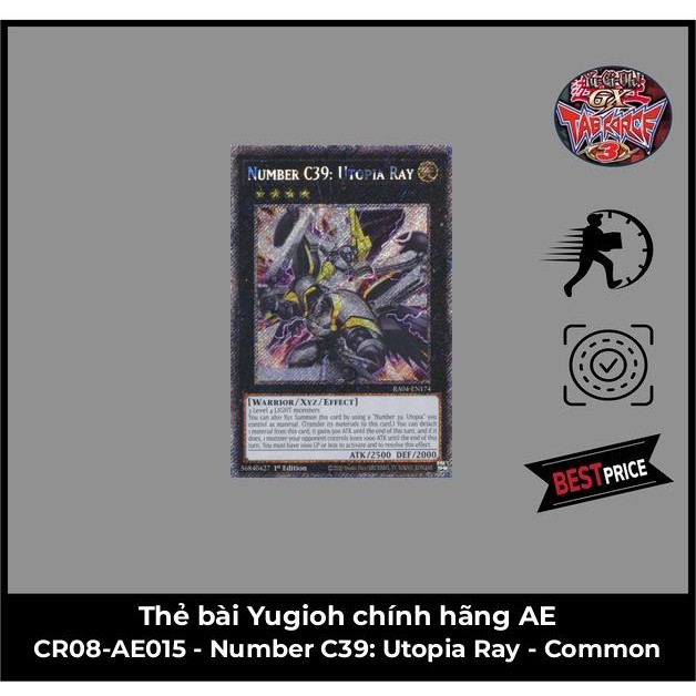 Thẻ bài Yugioh chính hãng AE: CR08-AE015 - Number C39: Utopia Ray - Common