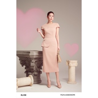 Đầm hồng tôm tay liền peplum thiết kế Elise FS2411030DIWOPK