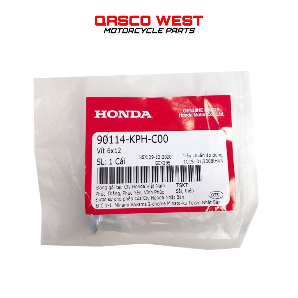 Vít HONDA 6x12 dùng chung nhiều xe  _(90114KPHC00)/H401