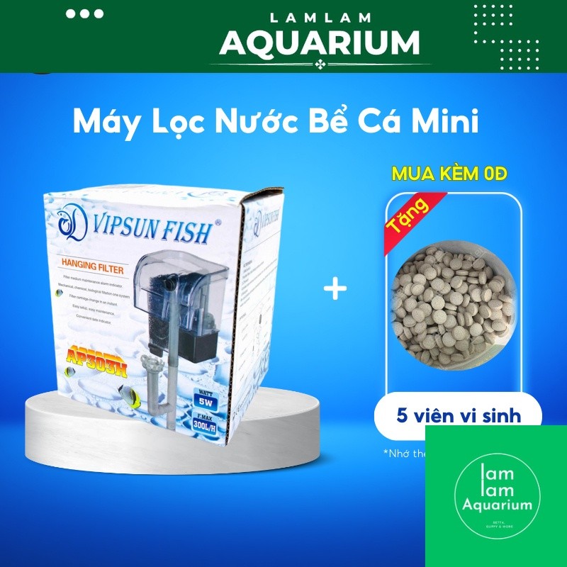Máy Lọc Nước Bể Cá Mini - Máy Lọc Thác, Lọc Váng 5W VIPSUN AP-303H [VIPSUN 303H](KH)