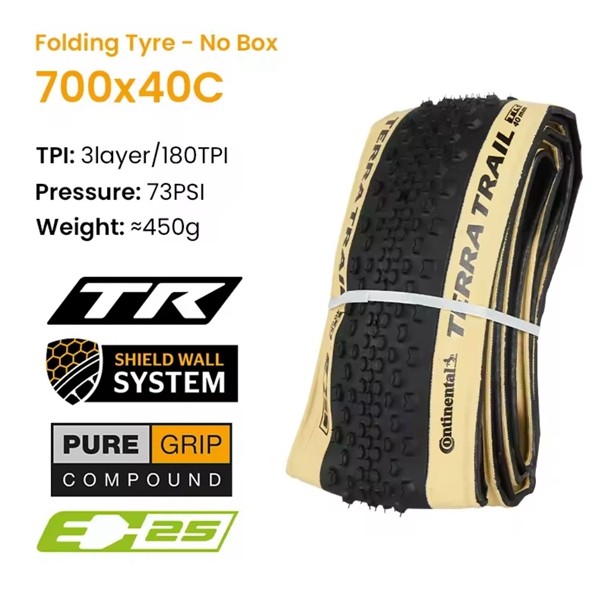 Continental Terra Trail 700x40C Không săm Ready Road Lốp xe đạp 180 TPI Lốp gấp Nobox Pure Grip