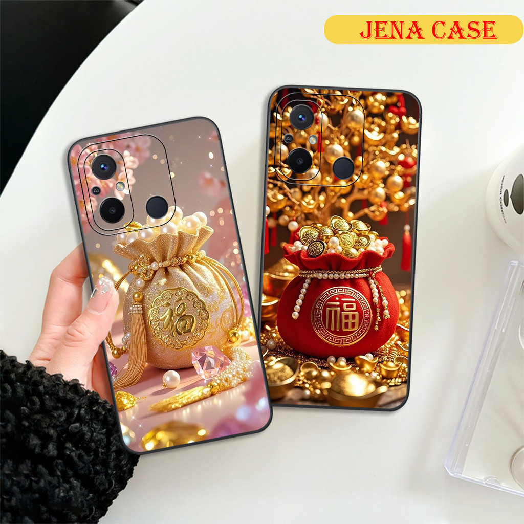 Ốp lưng Xiaomi Redmi 12C in hình túi thần tài mang tài lộc may mắn Jena Case