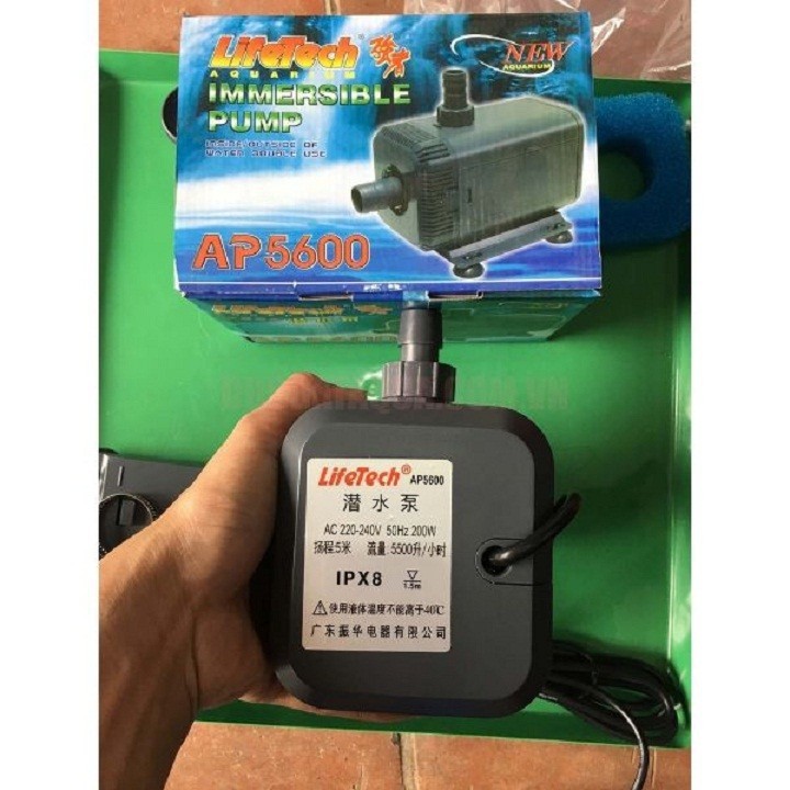 (SH) Hàng nhập khẩu-Bơm Nước Lifetech AP5600 (200W-6000L/H-5M) - Máy Bơm Chìm Bể Cá