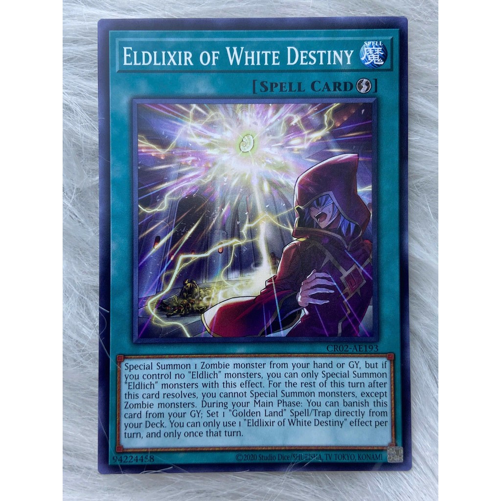 Thẻ bài Yugioh tiếng Anh chính hãng: Eldlixir of White Destiny - CR02-AE193