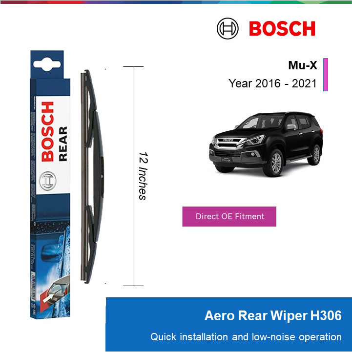 GẠT MƯA SAU BOSCH H306 12": ISUZU MUX ĐỜI XE 2016 ĐẾN 2021