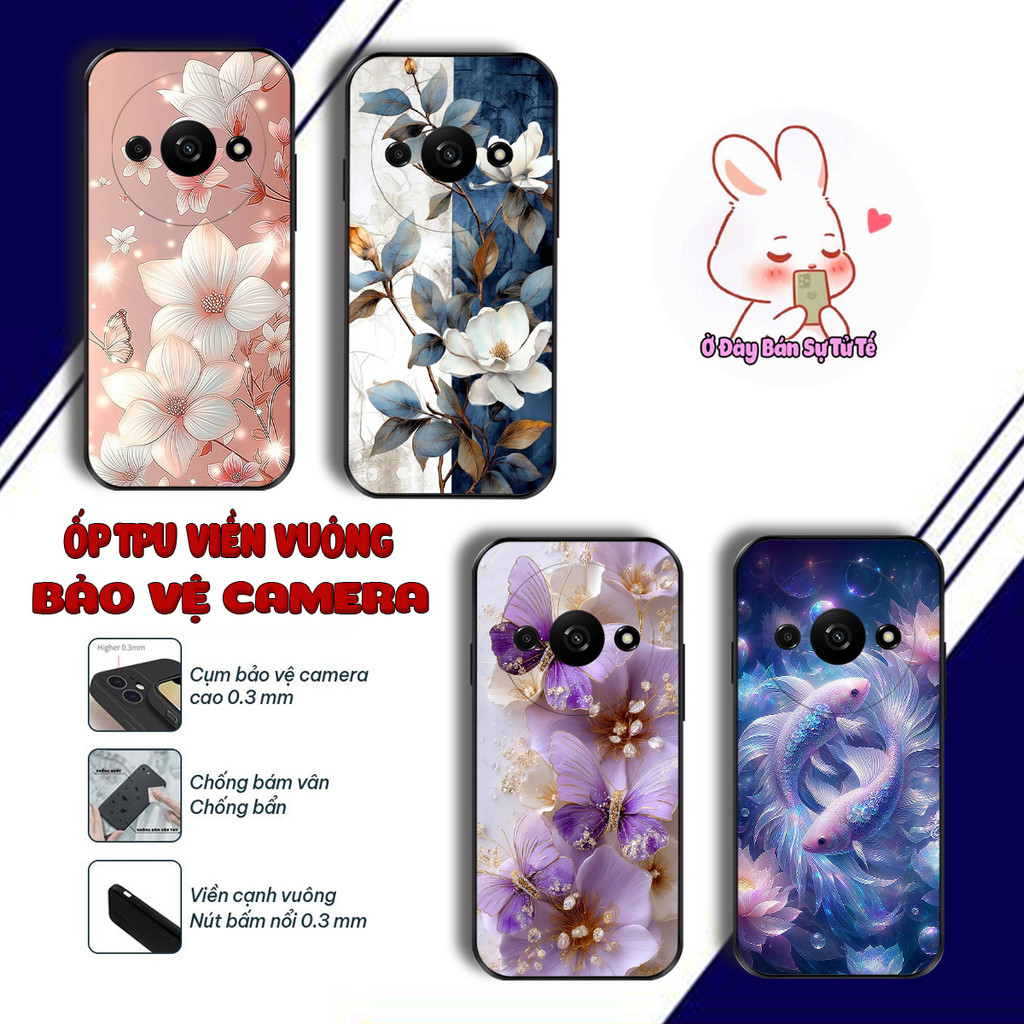 Ốp lưng Redmi A3 , Poco C61 Redmi 14c Poco C75 dẻo an toàn sức khỏe in hoa xinh