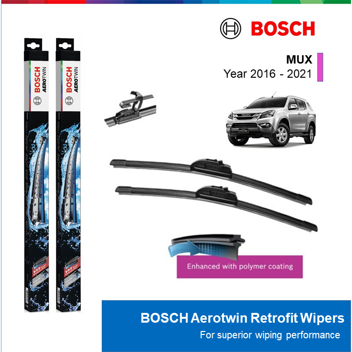 BỘ GẠT MƯA BOSCH AEROTWIN 22" & 19": ISUZU MUX ĐỜI XE 2016 ĐẾN 2021