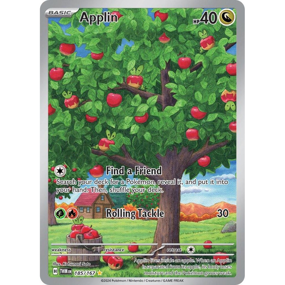 Thẻ Bài Pokemon Applin - 185/167 - SV06: Twilight Masquerade (TWM)
