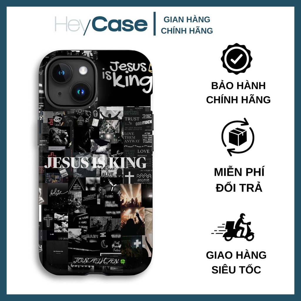 Ốp Lưng iPhone HeyCase Jesus Is King Chúa Là Vua Đẹp Độc Đáo Đẳng Cấp iPhone 14 15 Pro