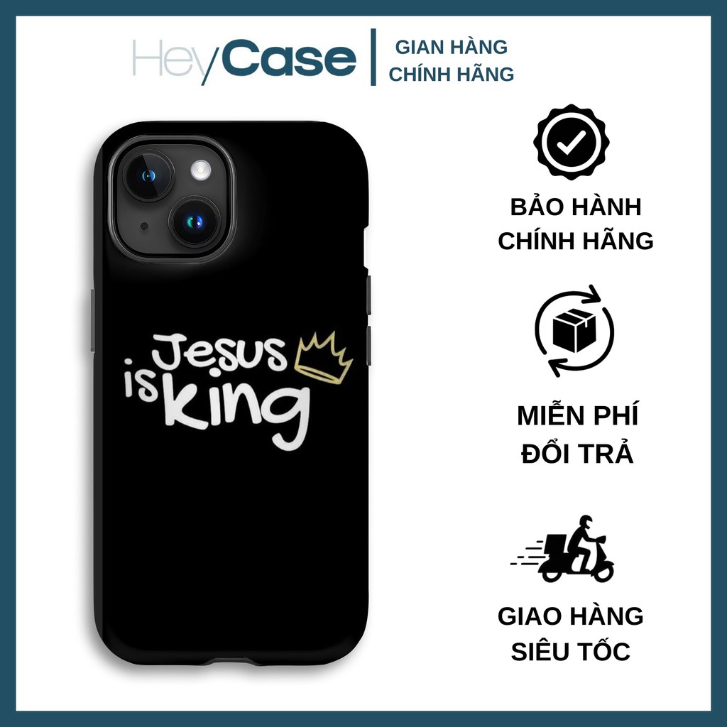 Ốp Lưng iPhone Công Giáo Jesus Is King Chúa Là Vua Đẹp Tối Giản cho iPhone 14 15 Pro Max