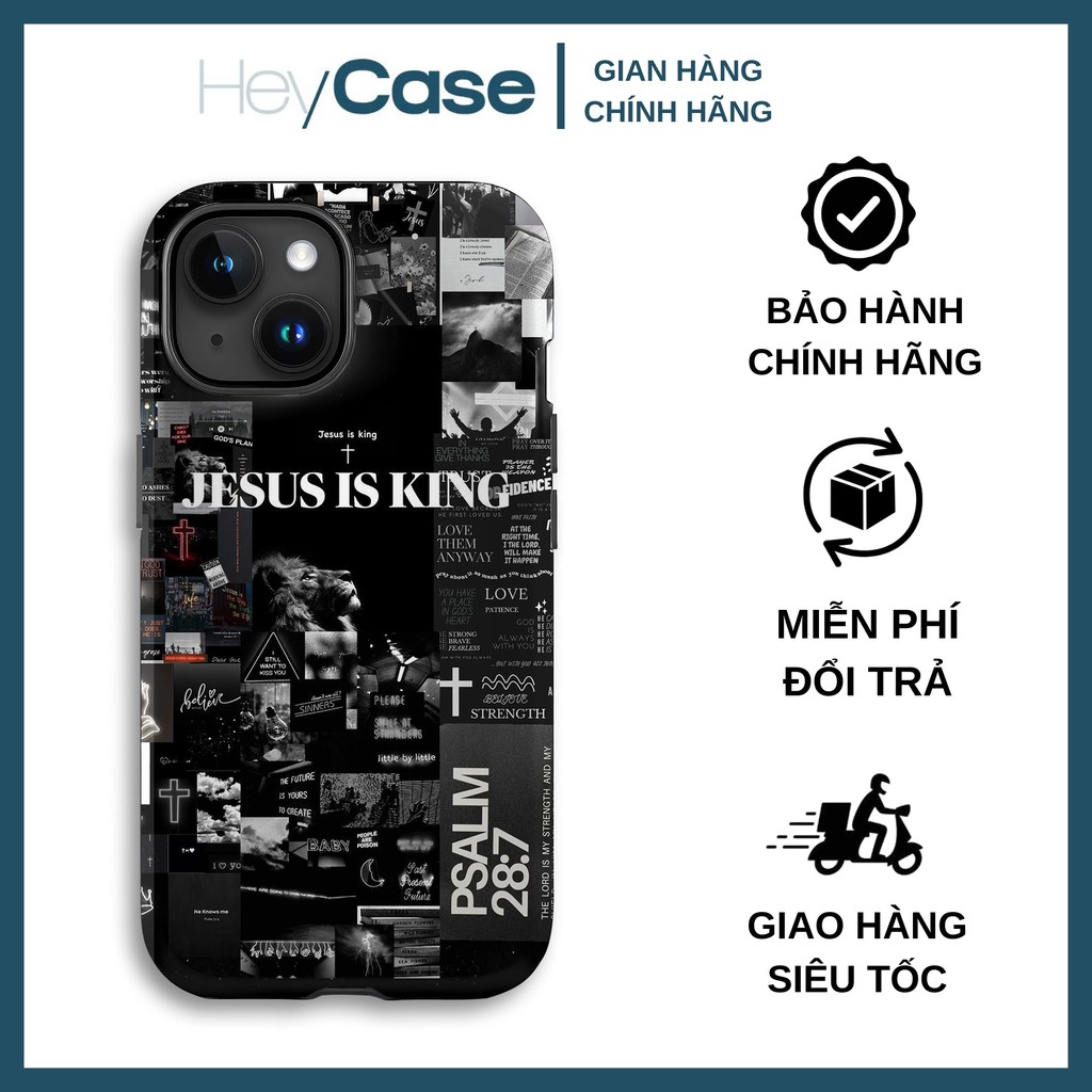 Ốp Lưng iPhone Công Giáo Collage Jesus Is King Đẹp Độc Đáo Đẳng Cấp cho iPhone 14 15 Pro
