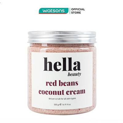 Tẩy Tế Bào Chết Toàn Thân Hella Beauty Đậu Đỏ Kem Dừa Red Beans Coconut Cream 500g
