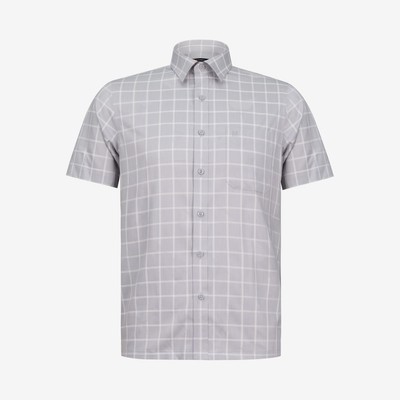 Áo sơ mi nam ngắn tay KHATOCO kẻ caro form Tailor Fit lai ngang mã A1MN538T2-CNCR733-2703-N