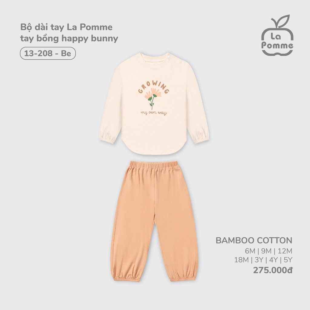 Bộ dài tay La Pomme tay bồng happy bunny 13208 La Pomme Bình Dương