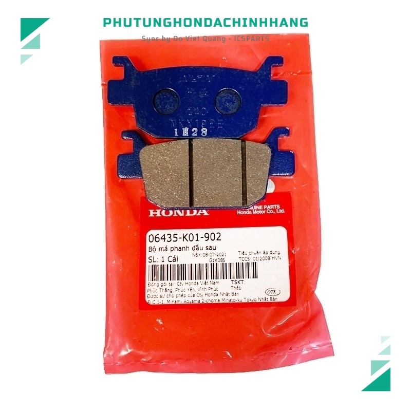 Bộ má phanh dầu sau SH 125, SH 150 (06435K01902)