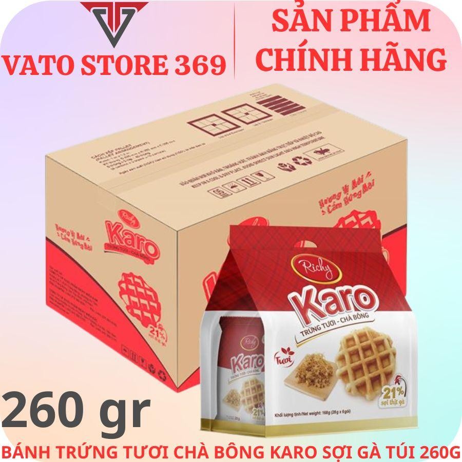 Bánh trứng tươi chà bông KARO sợi gà túi 260g