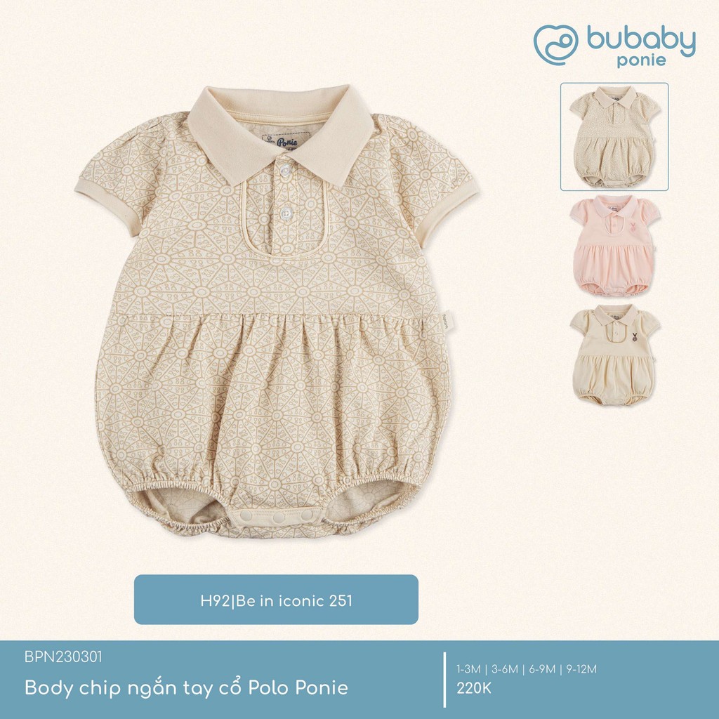 BU - Body chip ngắn tay cổ Polo Ponie - Be in iconic 251 - SS25.T5C