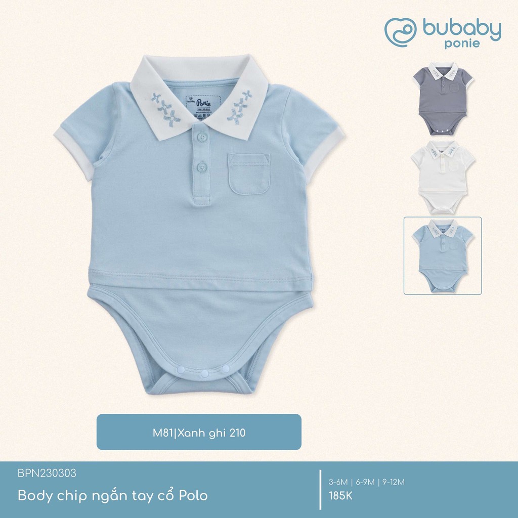 Body chip ngắn tay cổ Polo SS25.T5C - BuBaby