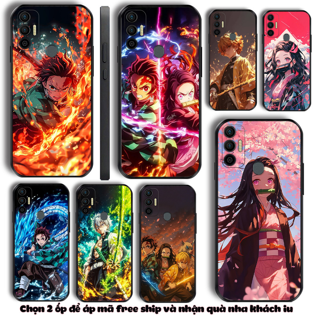 Ốp Tecno Spark 7 , 7T , 7 Pro tanjiro bamboo Kimetsu no Yaiba anime