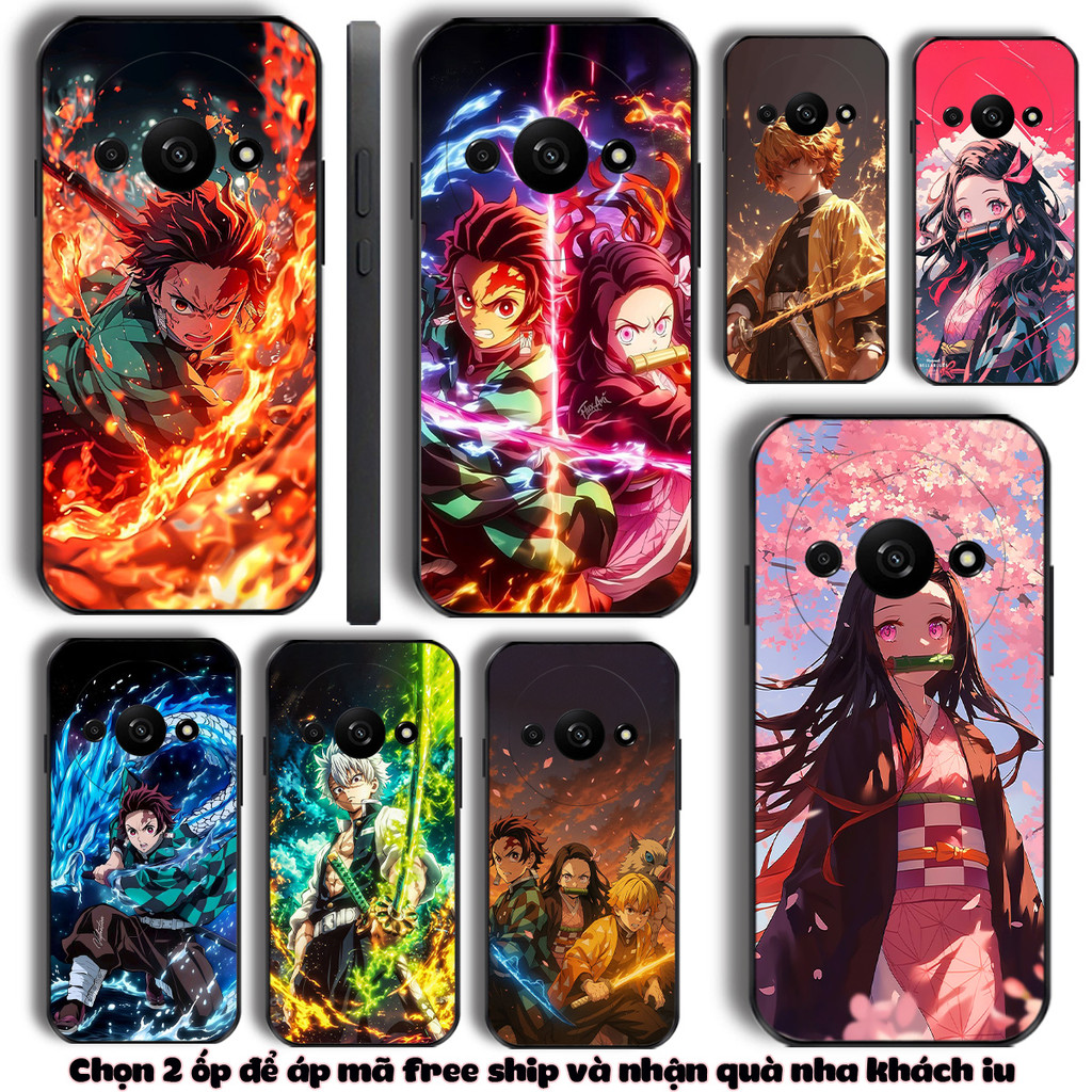 Ốp Redmi A3 , Poco C61 Redmi 14c Poco C75 tanjiro bamboo Kimetsu no Yaiba anime