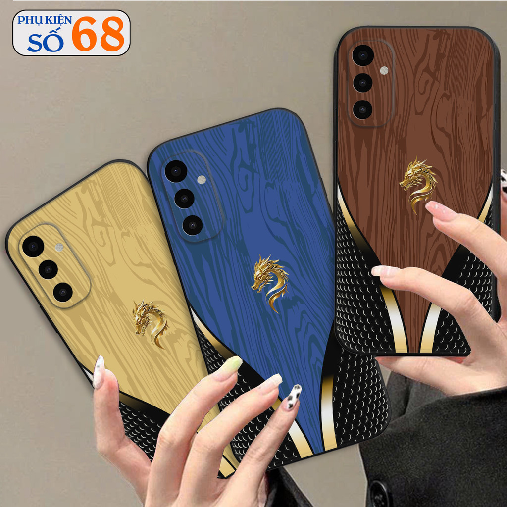 Ốp lưng Samsung A04 / A04s / A04 Core  họa tiết vân gỗ, rồng vàng sang trọng