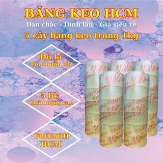 Combo 5 Cây Băng Keo Trong 1KG – 100Yard – Lõi 5li | Dai – Chắc – Dính Tốt | Băng Dính Đóng Gói