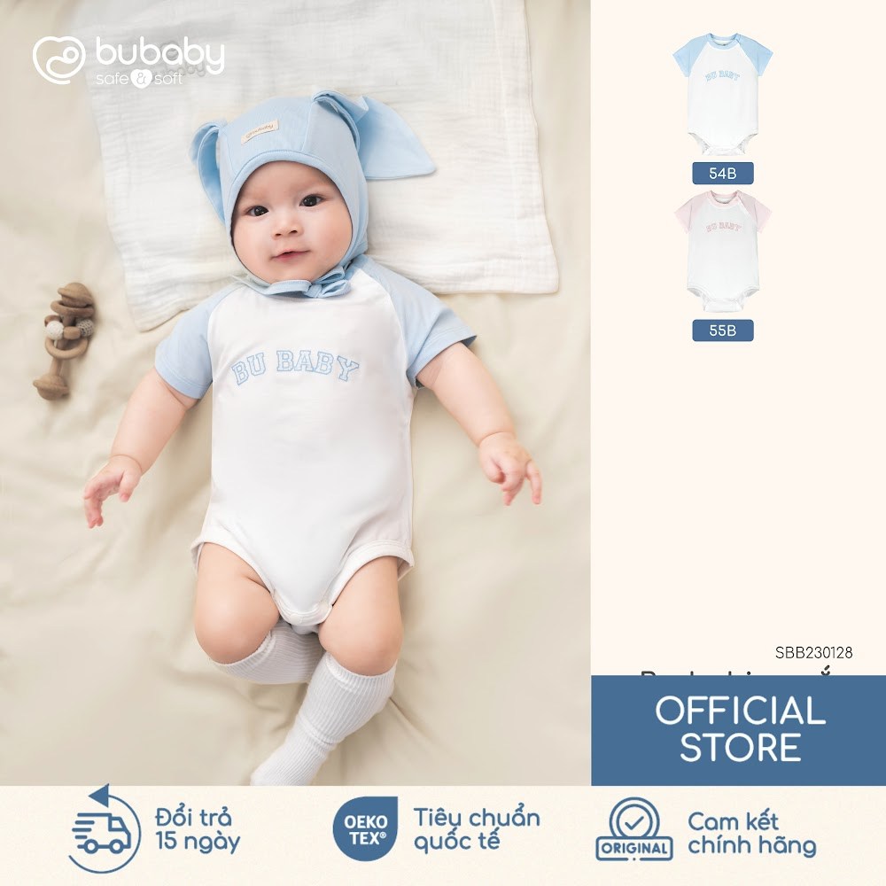 BU Baby Body chip cộc tay bé trai gái dưới 10 kg thoáng mát dễ đóng bỉm | Quần áo sơ sinh cao cấp mềm mịn | SBB230128