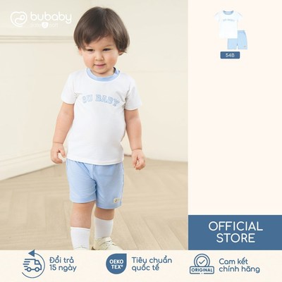 BU Baby Bộ cộc tay cổ tròn bé trai từ 7 đến 23 kg thoáng mát năng động | Quần áo sơ sinh cao cấp mềm mịn | SBC133228