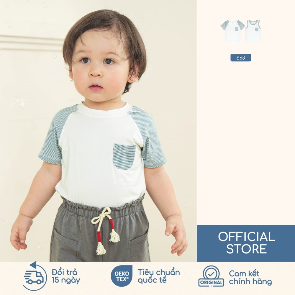 BU Baby Set 2 áo cộc tay cho bé trai từ 7 đến 23 kg thoáng mát khỏe mạnh | Quần áo trẻ em cao cấp mềm mịn | IVS303200