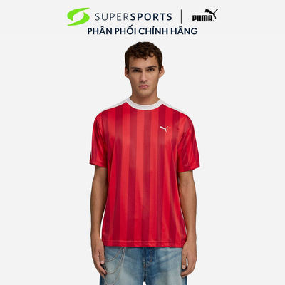 Áo Thun Đá Bóng Nam Puma Essentials T7 Relaxed Striped - Đỏ -  69219511