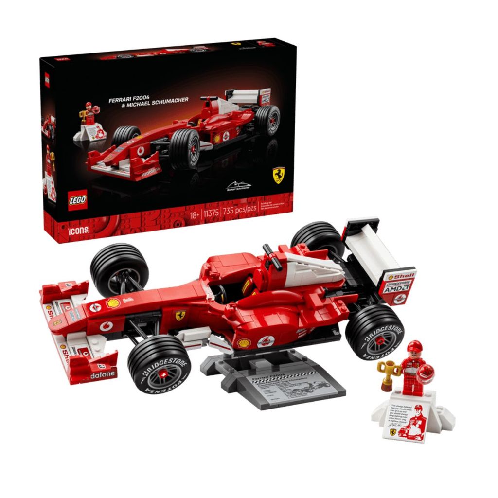 Đồ Chơi Lắp Ráp Xe Đua Ferrari F2004 Và Tay Đua Michael Schumacher LEGO ICONS 11375 (735 Chi Tiết)
