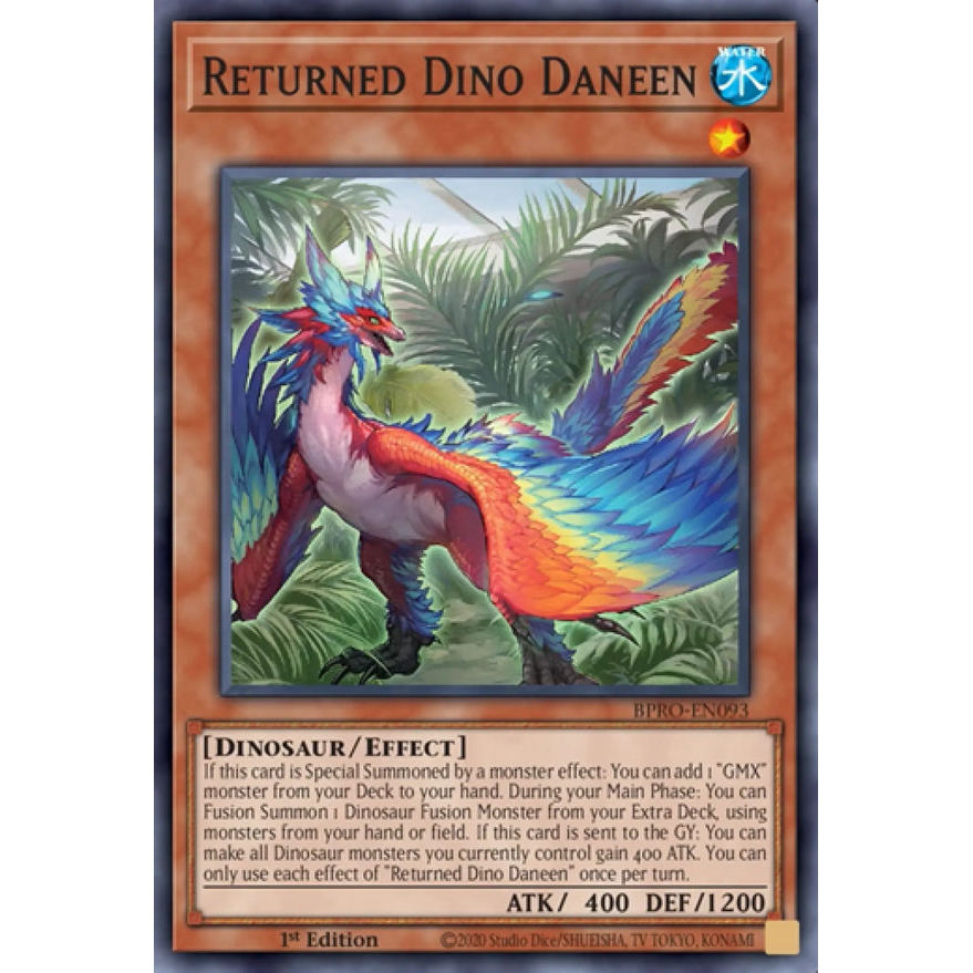 [Yugioh Funny Shop] 1 lá thẻ bài BPRO-EN093 - Returned Dino Daneen - Super Rare - Burst Protocol