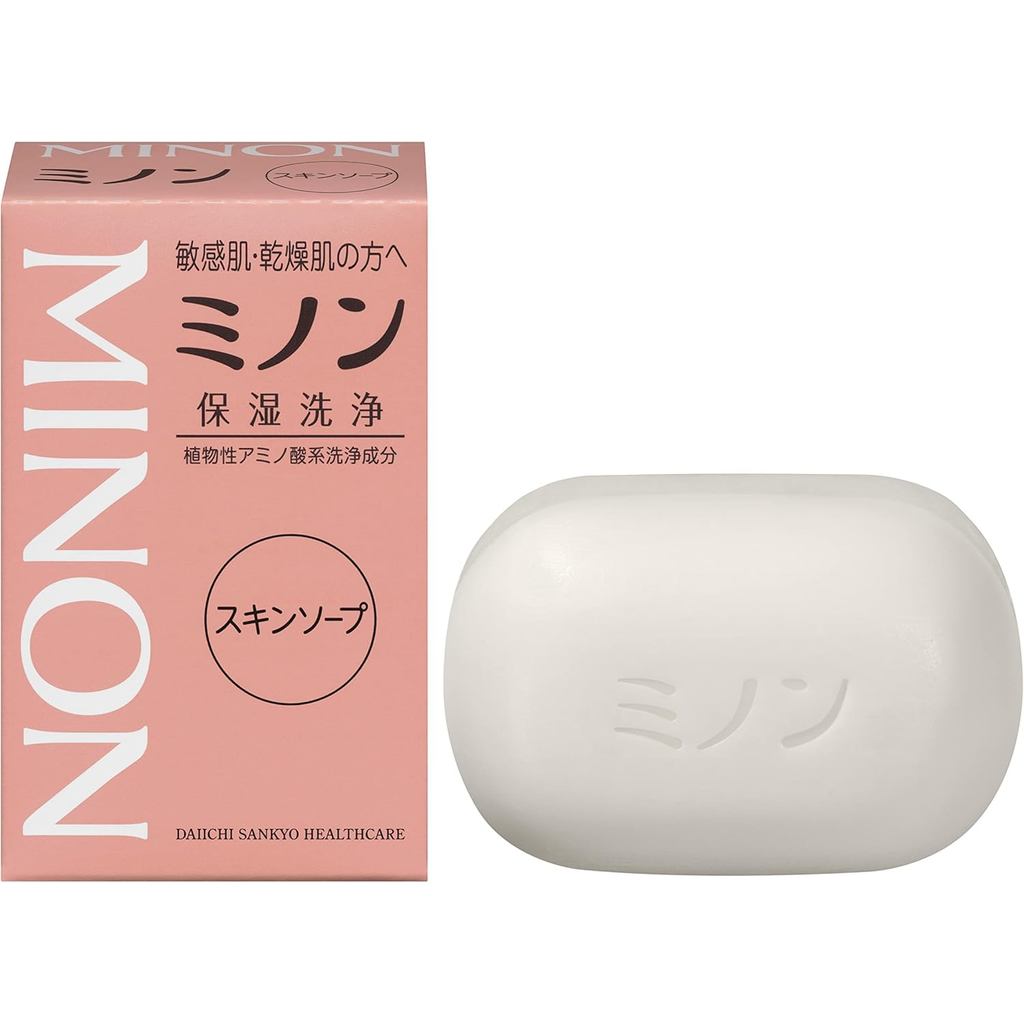 Minon Skin Soap 80 Mildly Acidic Simple Formula Solid Type Facial Cleansing Soap Dry, Flaky Skin Low