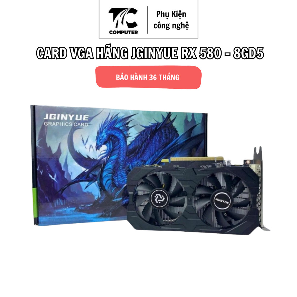 Card VGA Hãng JGINYUE RX 580 - 8GD5, mới 100% - bảo hành 36 tháng