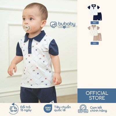 BU Baby Ponie Bộ ngắn tay cổ Polo rái cá Bubu bé trai gái từ 5 đến 25 kg | Quần áo sơ sinh cao cấp mềm mịn | PPN130300