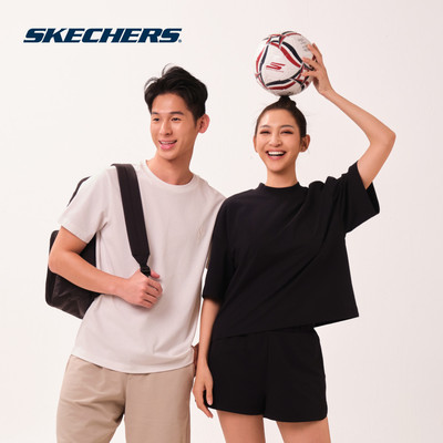 Áo Thun Tay Ngắn Nữ Skechers Game On Lounge Short Sleeve Tee - SL126W143-0018