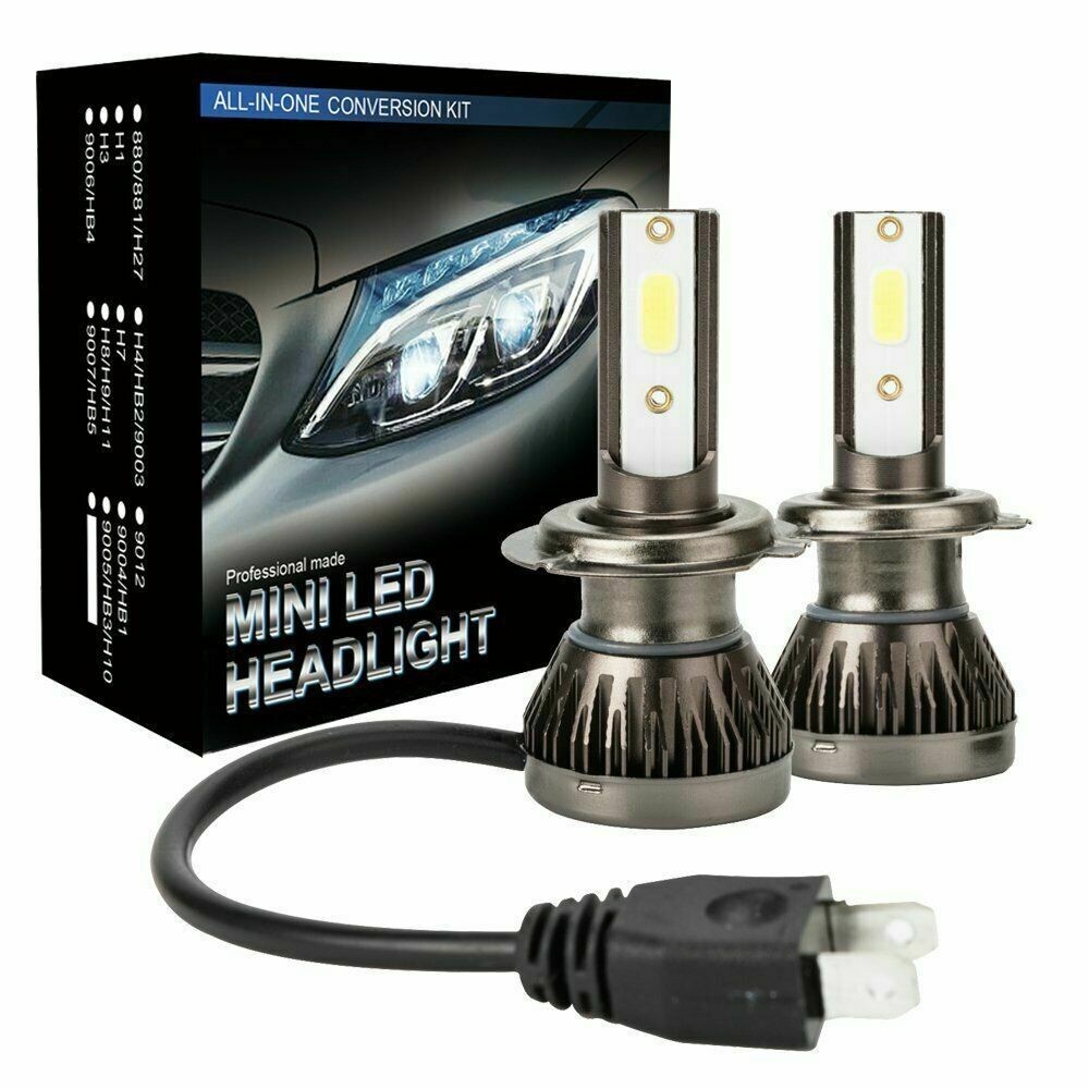 2PCS H7 LED Headlight 200W 20000LM Hi/Low Kit Bulbs Beam 6000K Canbus Error